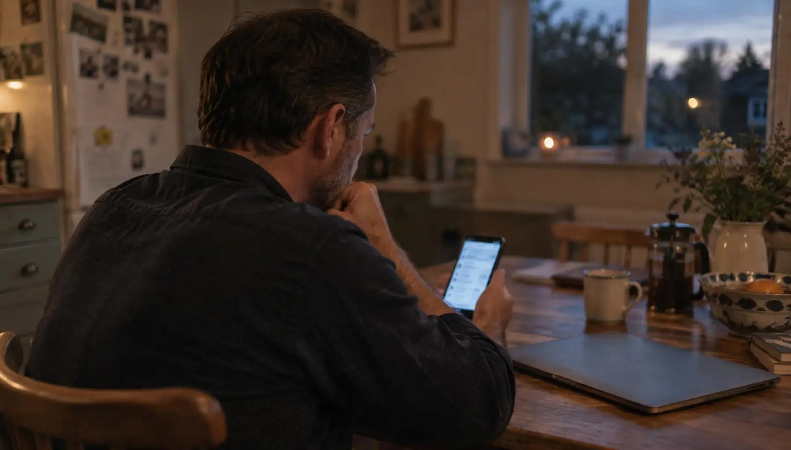 Person asking an AI assistant a question on a smartphone