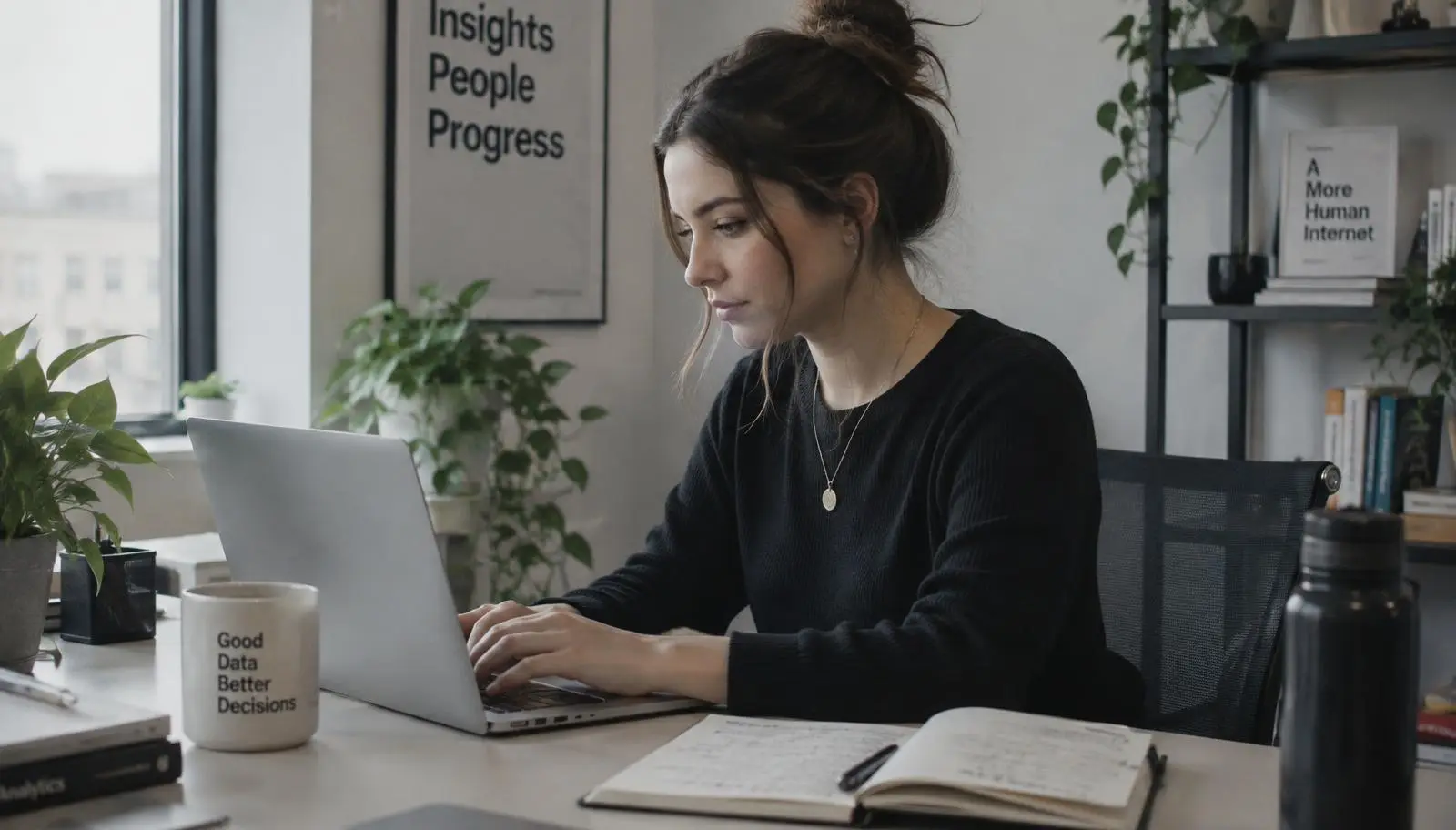 Paid media specialist reviewing campaign performance on two monitors