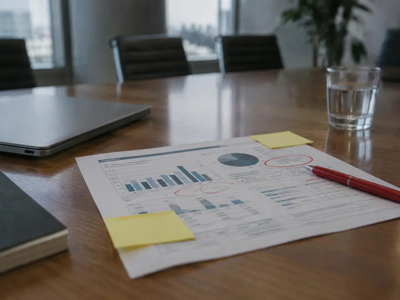 Law firm leadership reviewing marketing data